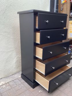 Two 5  Drawers  black dressers