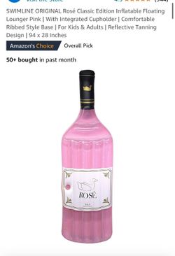 Rosé Bottle Pool Floating Lounger