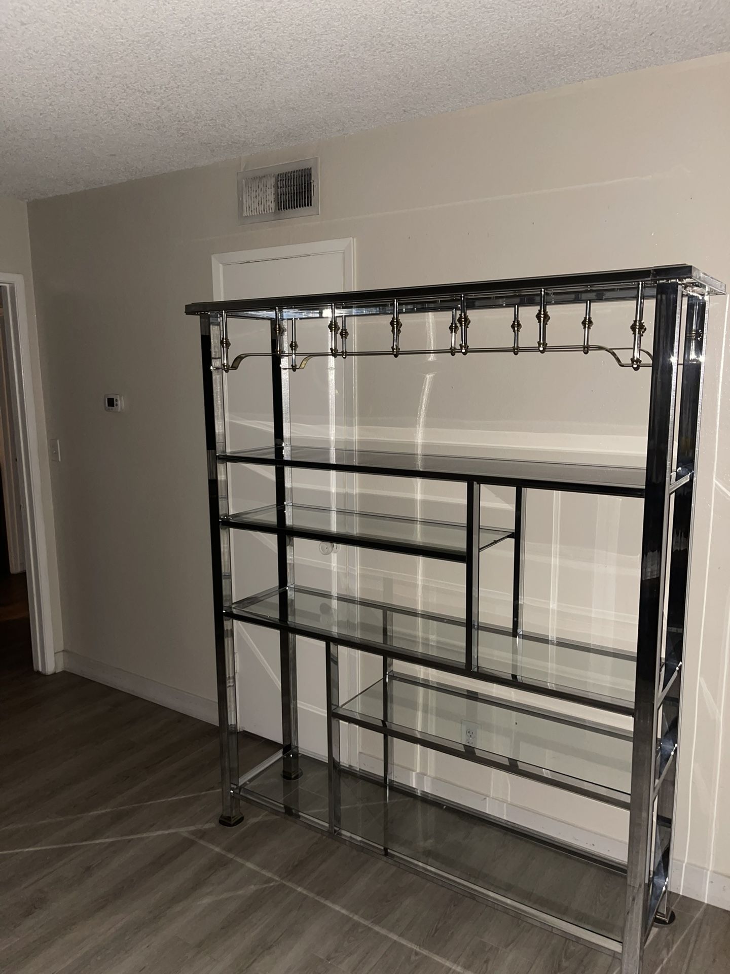 Chrome And Glass Shelves Stand