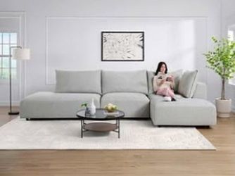 Aiden & Ivy Macon 3-Piece Modular Sectional Gray - Retail 999 - 50 Off