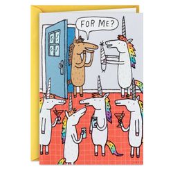 New Unicorn Horse Rainbow Magical Funny Hallmark Happy Birthday Card & Envelope