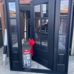 New Door Fiberglass Size W64.1/2 H81.3/4 Right Hand Inswing $2250 Lock Included Molding To  Or Patio Door New 