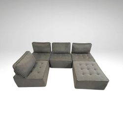 Modular Gray Modern Sofa 5-Seated Couch 