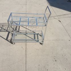 Silver Bar Cart Wine Cart