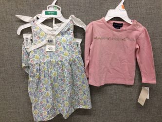 New with tags: Ralph Lauren floral dress and bloomers & pink l/s top