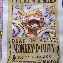 One Piece Luffy Wanted Poster Gear 5