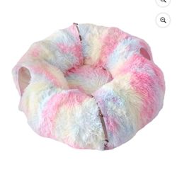 Cat Tunnel Bed Cat Toy Collapsible Cat House for Kitten Small Animals Ferret Colorful