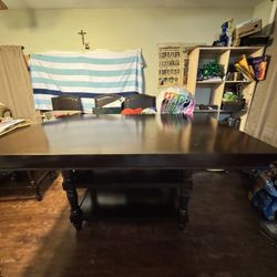 Solid Wood Table With Six Chairs