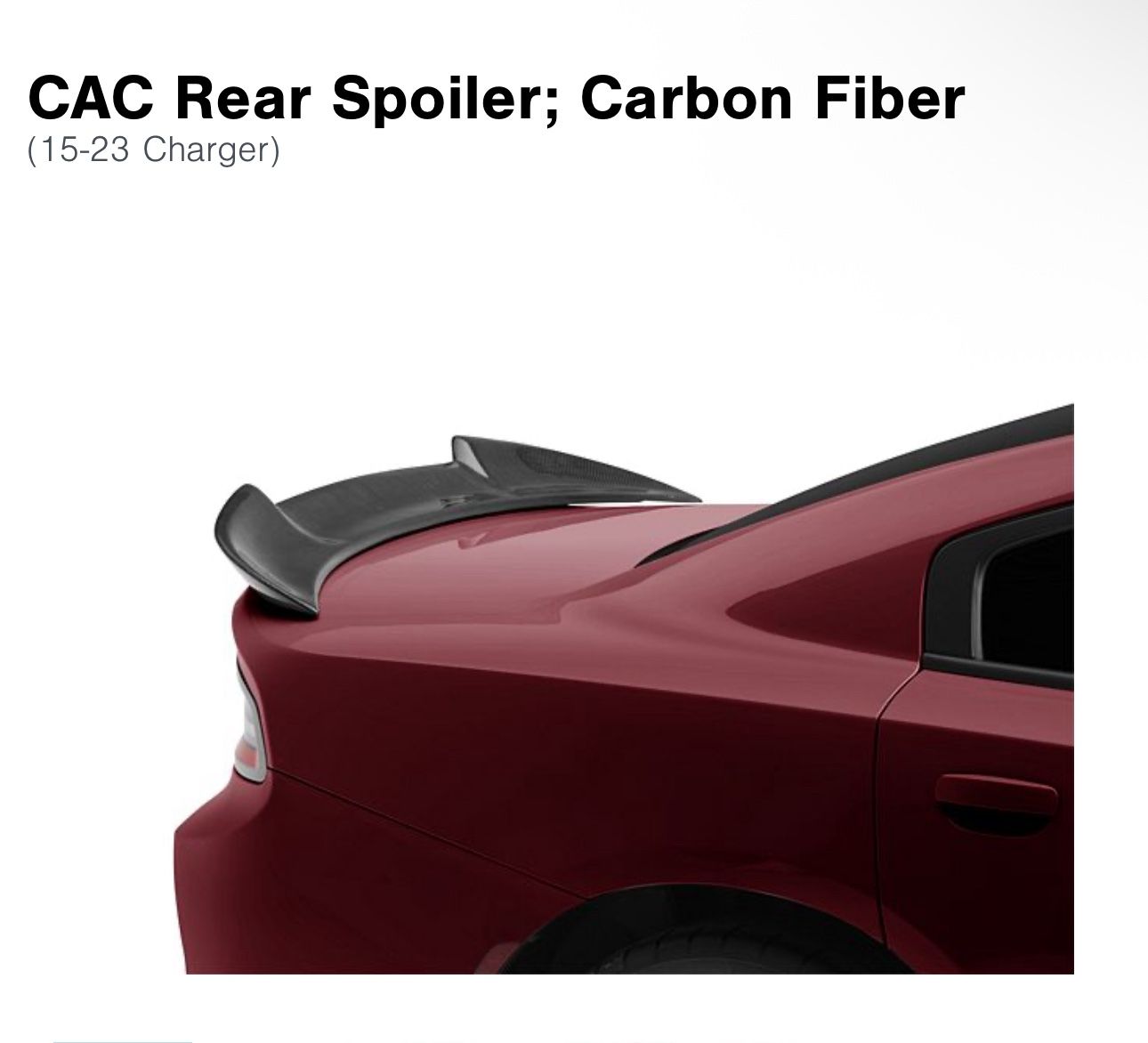 CAC Rear Spoiler; Carbon Fiber (15-23 Charger)