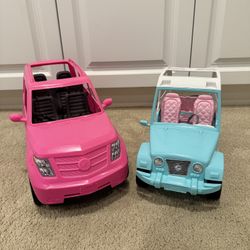 Barbie 2-Car Bundle – Clean, Indoor-Only, Ready to Play