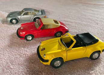 Vintage Diecast Toy Car Lot (9 Total) – Porsche, Chevy, '32 Ford Coupes, Pontiac