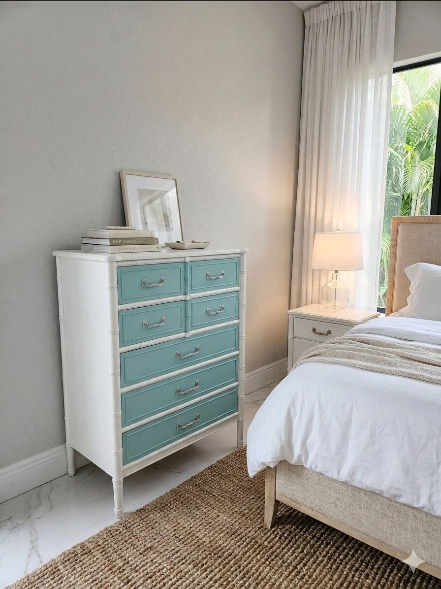 Vintage Henry Link Bali Hai Faux Bamboo Dresser