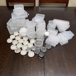 Mini Plastic Organizer Lot – Craft / Jewelry / Small Parts Storage
