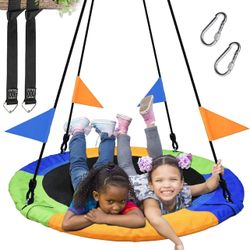 40 Inch Saucer Tree Swing Flying 2 Added Hanging Straps Adjustable NEW 
