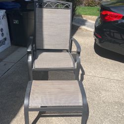 Rod iron Patio Chairs With Ottoman 