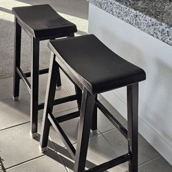 Black Wooden Stools