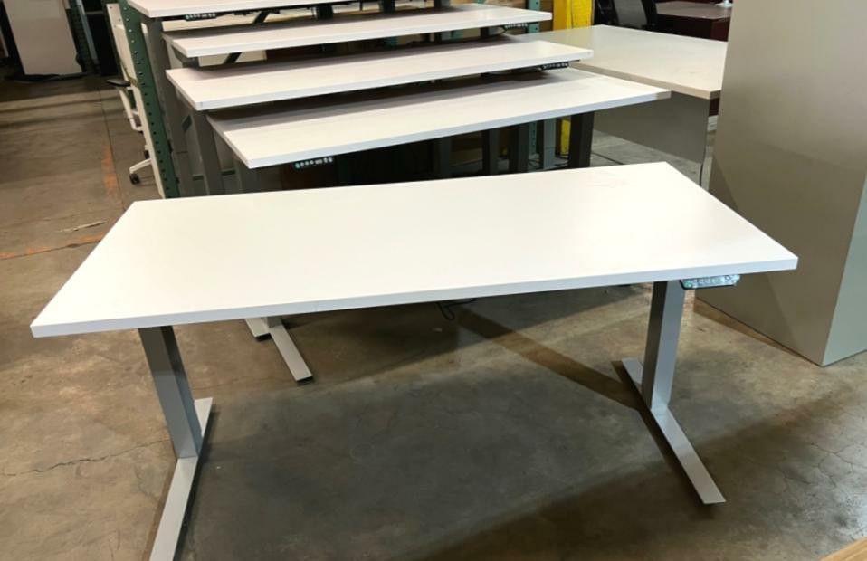 HIGH END HEIGHT ADJUSTABLE WHITE DESKS by KNOLL -can deliver-