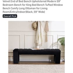 Black Velvet Bench 