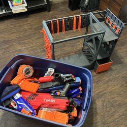 Lot Of Nerf Guns And Storage