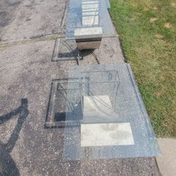 Glass and Marble Coffee and End Tables