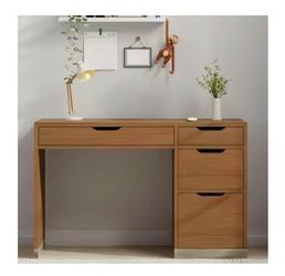 Wood Desk with Drawers