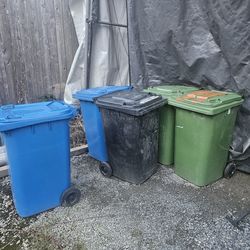 Full sized garbage cans