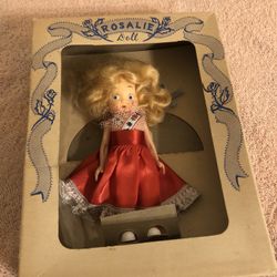 Vintage Rosalie 6” Doll In Red Dress With Original Box