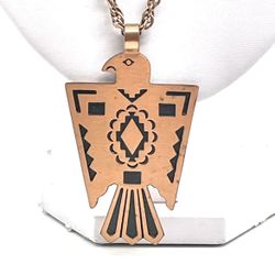 Estate Southwestern Copper Falcon Necklace 
