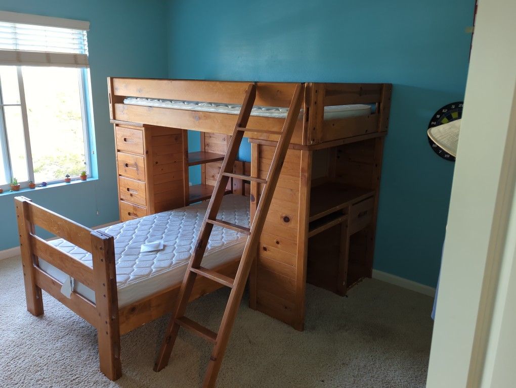 Bunk Bed With Drawers And Desk