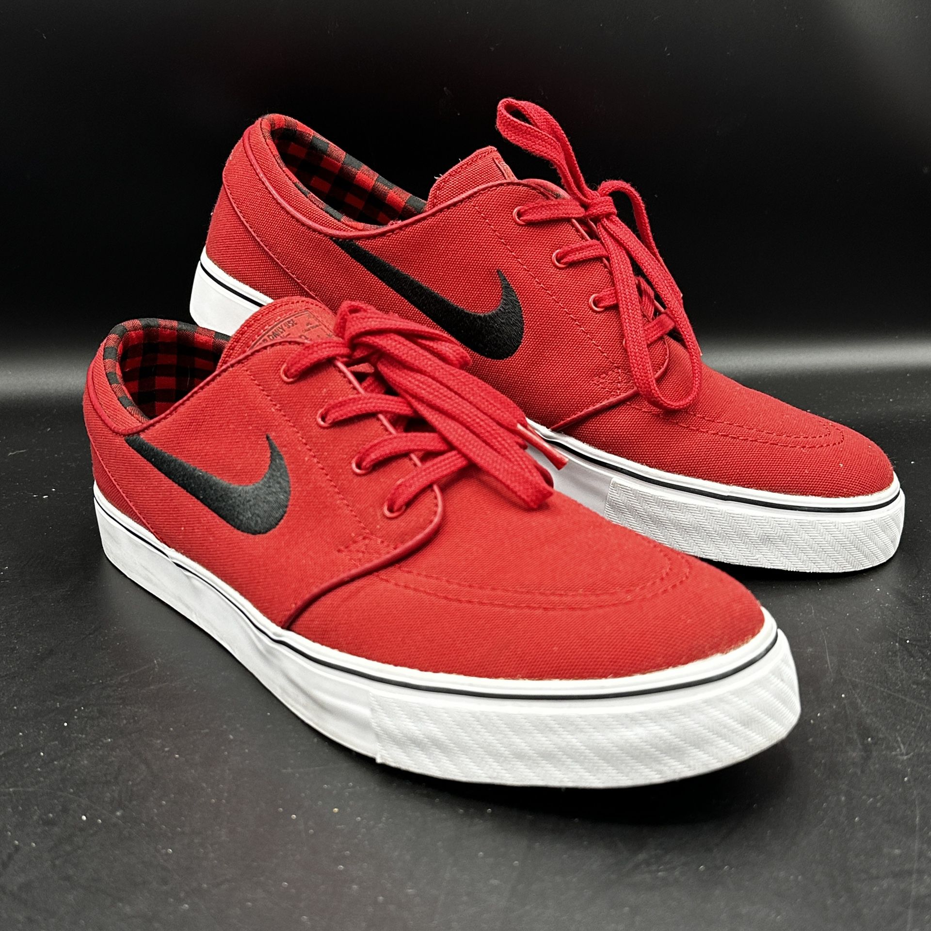 Nike SB Zoom Stefan Janoski Red Plaid Skate Shoes - Men’s Size 11