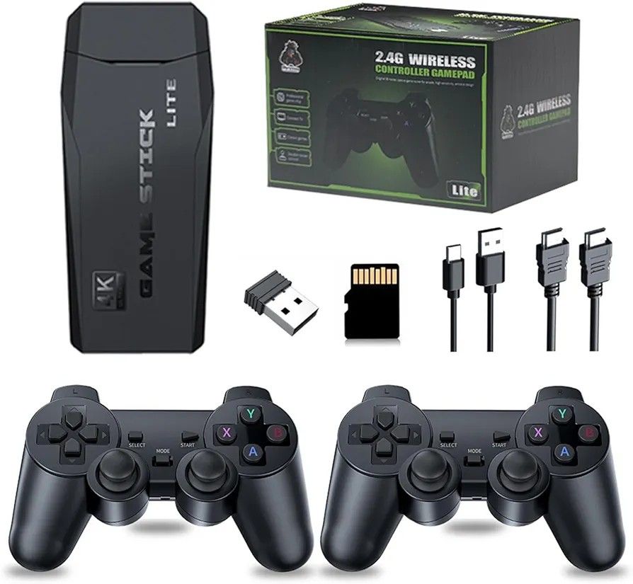 2025 New Retro Game Console, Gaming Stick with Built-in 23 Emulators, Plug & Play TV Gaming Console Built-in 40,000+ Games, 4K HDMI Output, and 2.4GHz