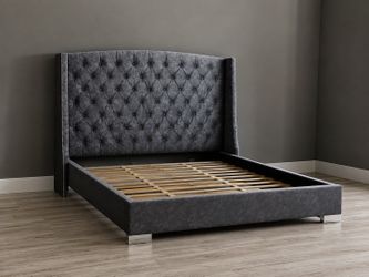 Velvet king bed frame 