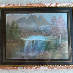 Framed Classic Art  Foil Print "Mountain View" (Nice) L@@K!!!