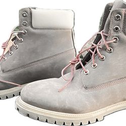 Premium Timberland mens Light Gray Nubbuck Work Boots**SIZE 12**