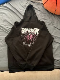 Sp5der Black Graphic Hoodie