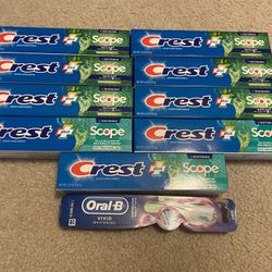 9 Crest Toothpastes With Toothbrush 