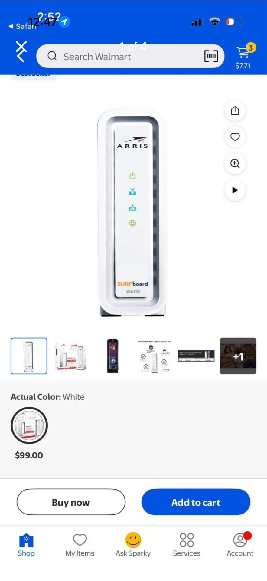 ARRIS SURFboard SB6190 Ca Modem, White