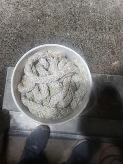 Thick braided synthetic rope