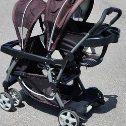 GRACO READY 2 GROW DOUBLE TWIN STROLLER SIT N STAND