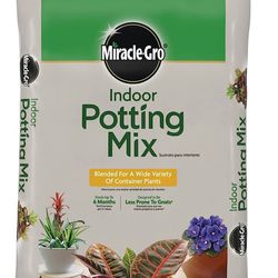 10 Each Miracle-Gro Indoor Potting Mix, Potting Soil for Container Plants, Feeds up to 6 Months and is Less Prone to Gnats, 16 qt.