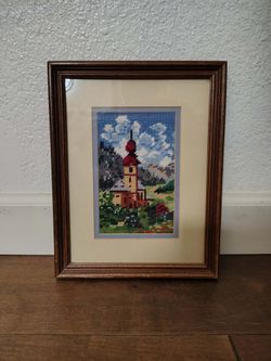 Vintage Framed Needlepoint Picture