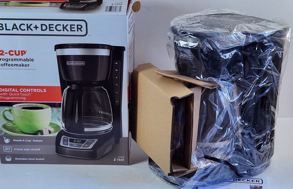 Black+Decker CM1160B 12-Cup Programmable Coffee Maker, Black/Stainless Steel #312