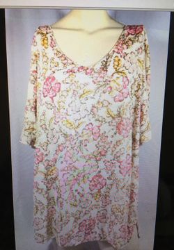 J Jill floral linen blouse XL