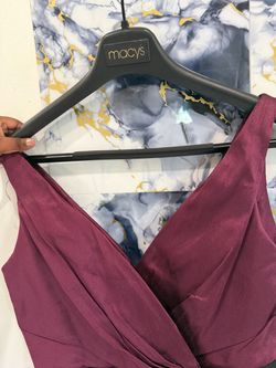 Burgundy Satin V-Neck Dress