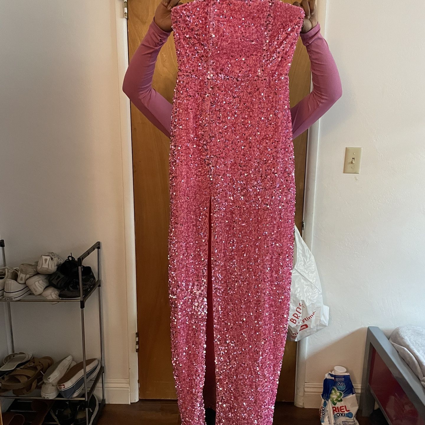 Selling This Fashion Nova Pinky Homecoming Strapless Dress !