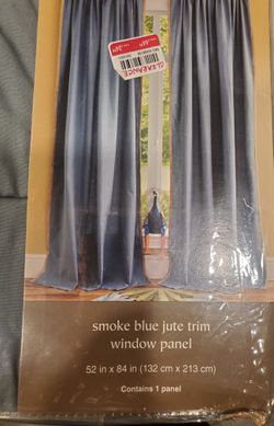 Pier One Imports Smoke Blue Jute Trim Window Panels.