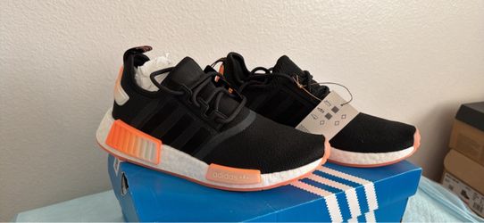 Adidas NMD R1 Black Orange Sneakers women size 7.5
