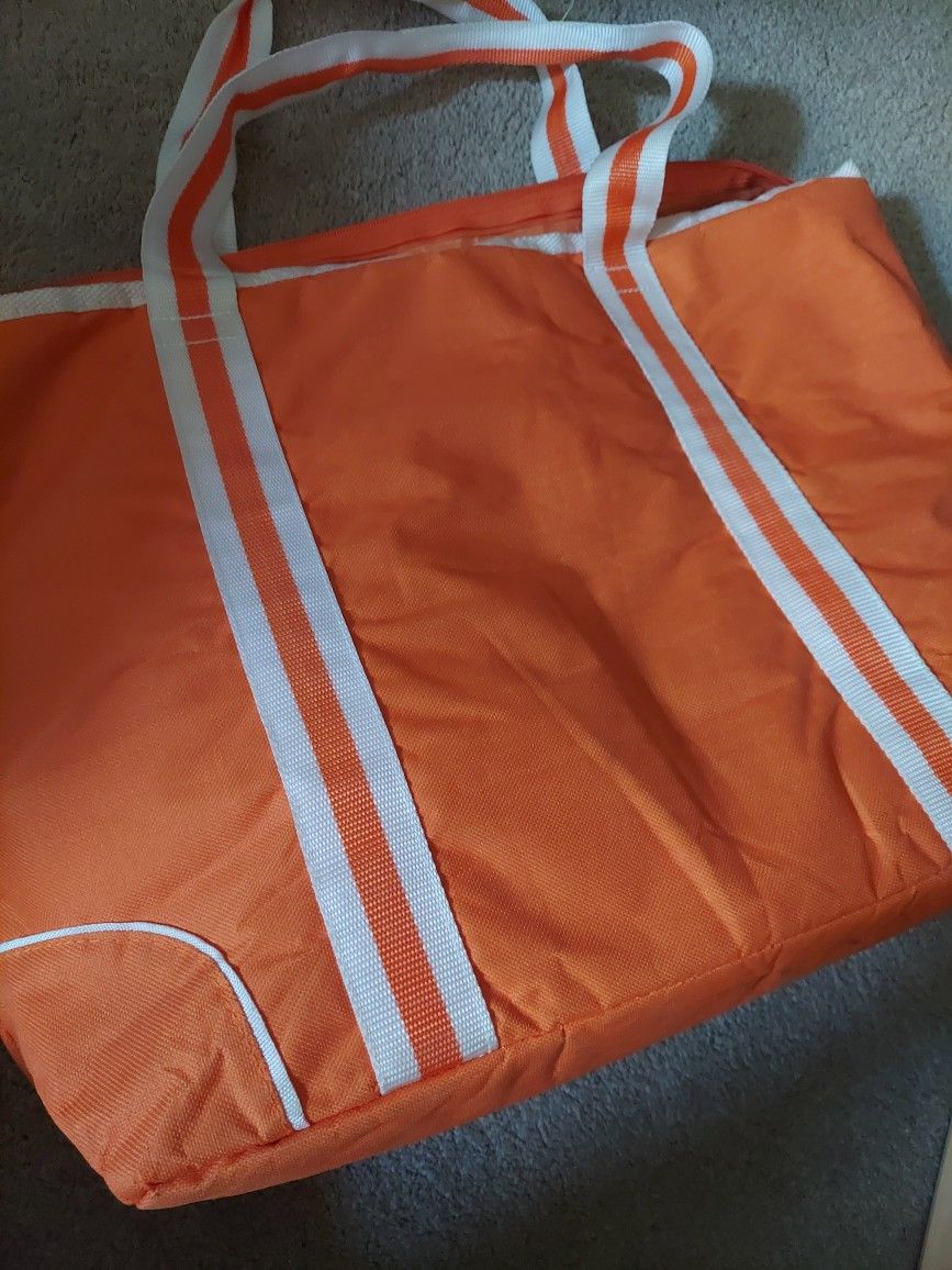 Insulated zippered cooler bag
