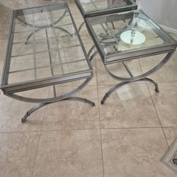 3 Nice Glass Coffee Tables Set 