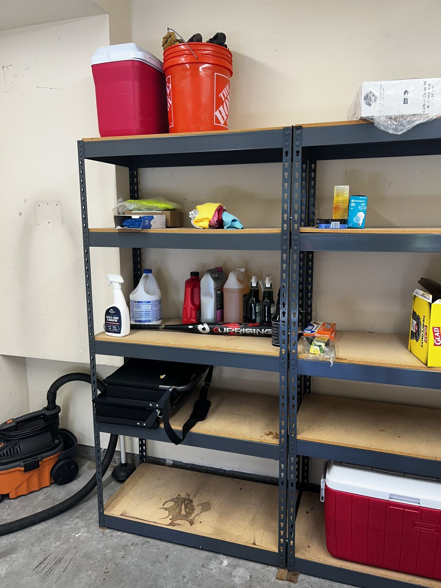 Metal shelves